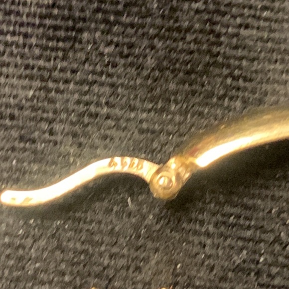 KNIFE EDGE HOOP EARRINGS GOLDEN VERMEIL OVER 925 SILVER - Picture 7 of 11